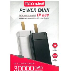 پاوربانک فست شارژ تسکو مدل TP 889 ظرفیت ۳۰۰۰۰ میلی آمپر