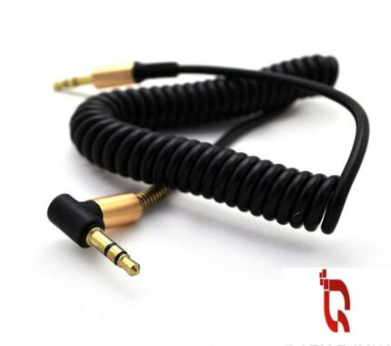 کابل AUX فنری سر طلایی