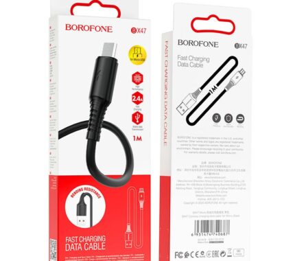 کابل شارژ میکرو بروفون مدل BX47 به طول 1 متر