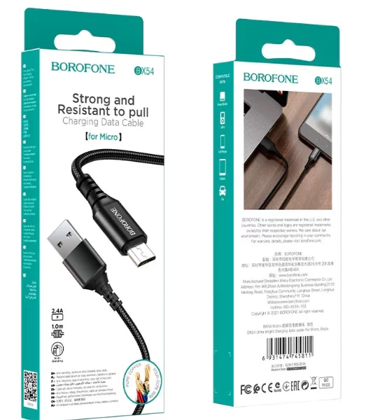 کابل بروفون مدل BX54 MICRO-USB 1M