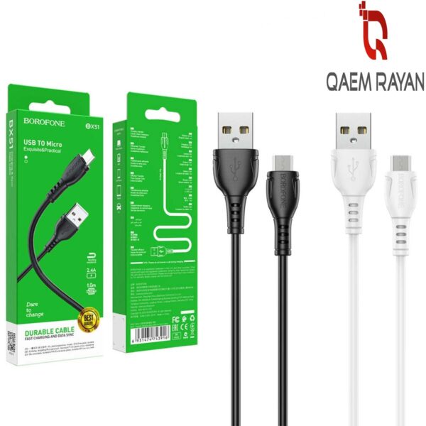 کابل تبدیل USB به MicroUSB بروفون مدل BX51 طول 1 متر