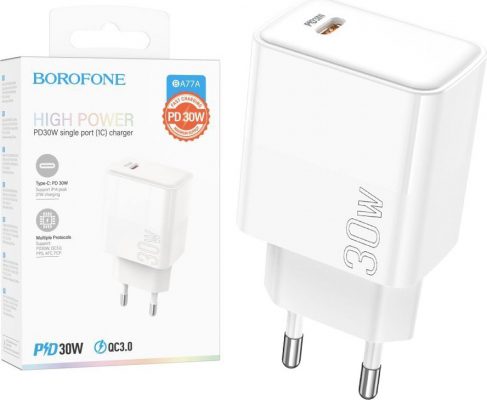 شارژر دیواری بروفون 30وات مدل BA77A USB PD