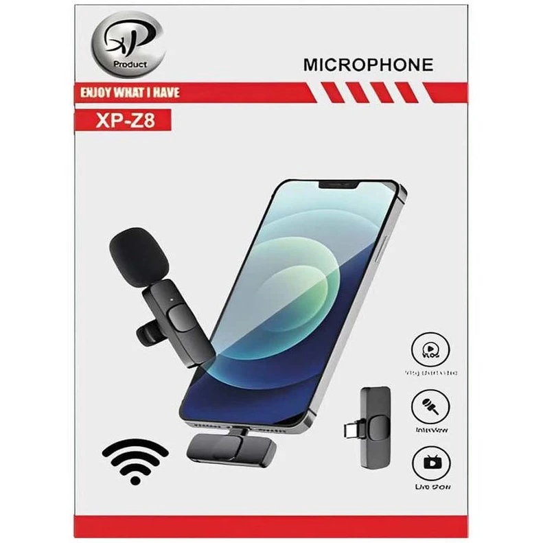 a6afade4955623f2d645bcc148d2dee0a1cd9d8f_1729665996 میکروفون یقه ای بلوتوثی ایکس پی XP-Z8 تایپ سی - Image 1