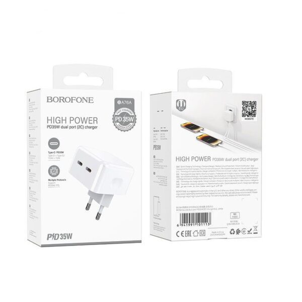 شارژر دیواری 35 وات بروفون مدل BA76A USB