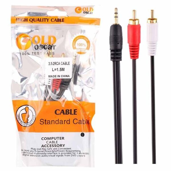 کابل صدا 2 به 1 GOLD OSCAR طول 1.5 متر