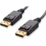 کابل دو سر DisplayPort مشکی با پشتیبانی از 4K
