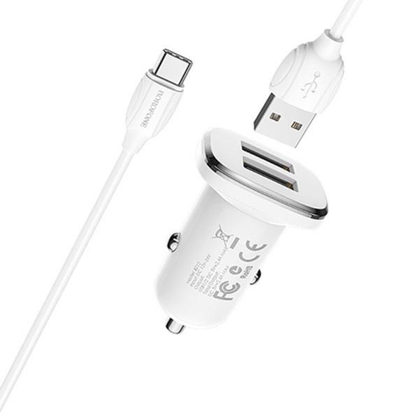 شارژر فندکی بروفون مدل BZ12 به همراه کابل USB-C