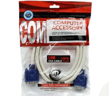 کابل VGA سفید 4+3 ضخیم 1.5 متری XP