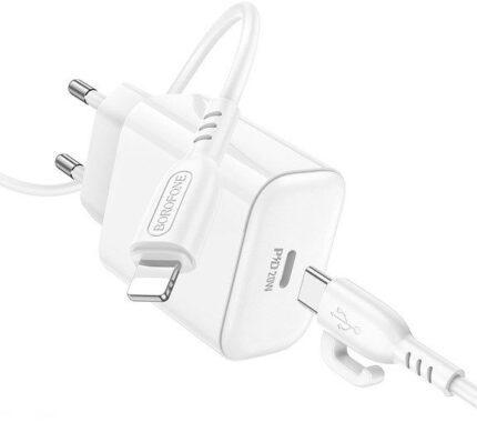 شارژر 20 وات بروفون مدل(EU) BA81A | کابل تایپ سی به لایتنینگ