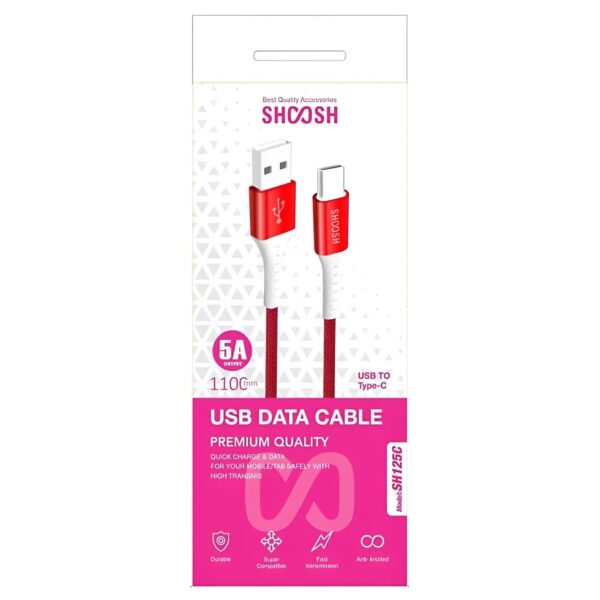 کابل شارژ شوش تایپ سی مدل SH125 C طول 1.1 متر